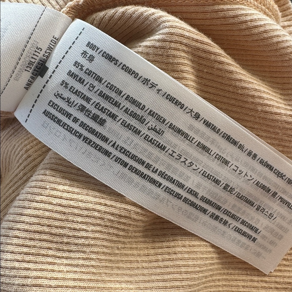 Abercrombie & Fitch soft A&F tan ribbed knit snap neckline crop tank top size XS - Picture 8 of 9